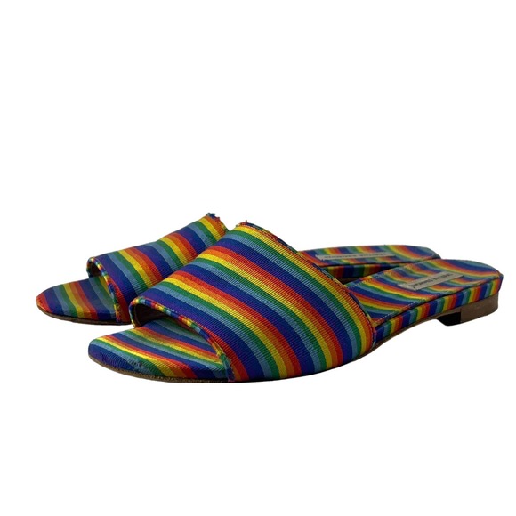 TABITHA SIMMONS Sprinkles Rainbow Slides Size 37 (US 6.5/7) - Picture 1 of 11